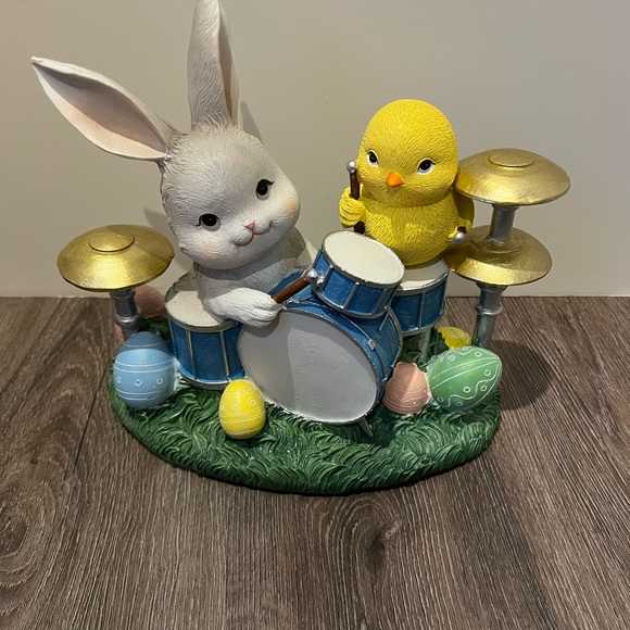 Absolutely Adorable Easter Bunny and Chick Drummer Figurine- NWT - Picture 2 of 6
